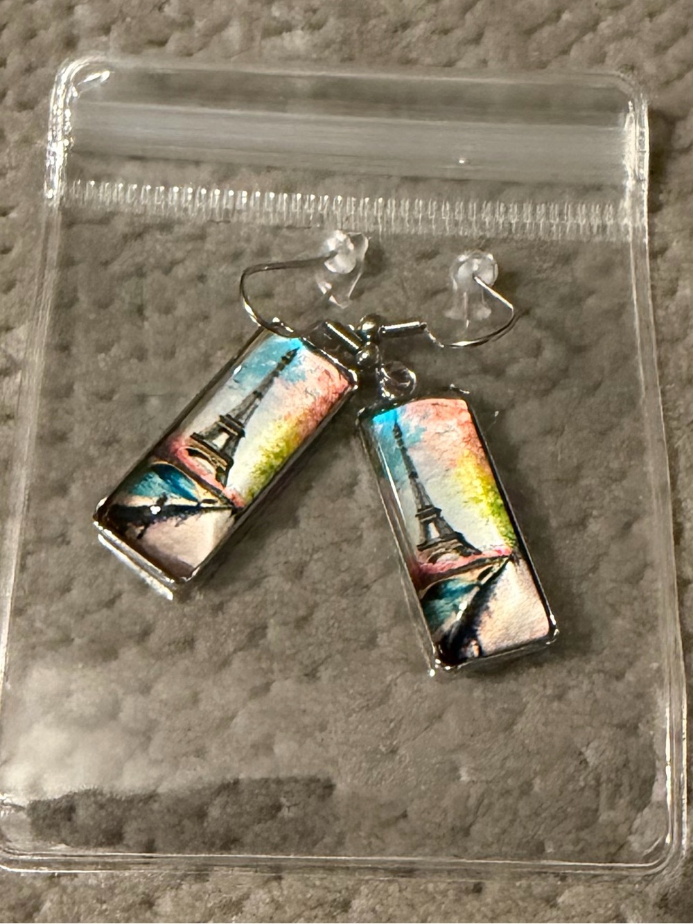 New Rainbow Eiffel Tower / Paris Drop Earrings - #194